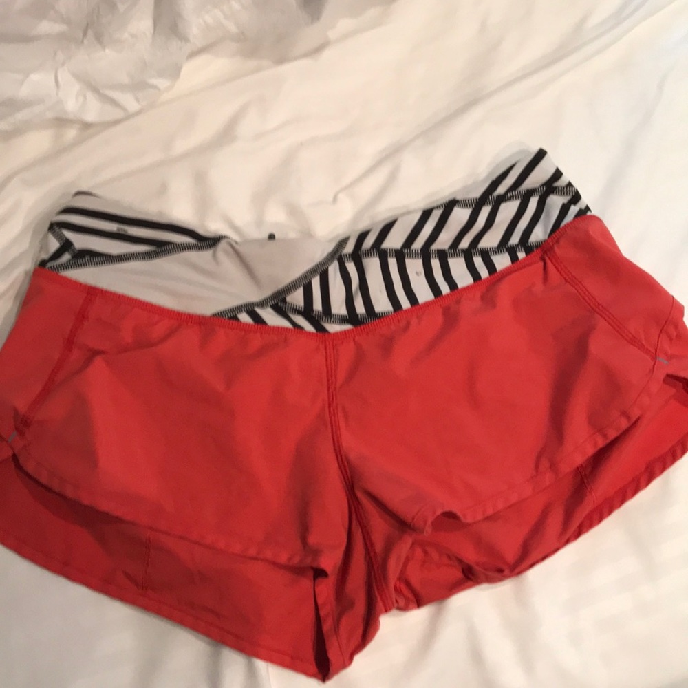 Orange Lululemon speed short